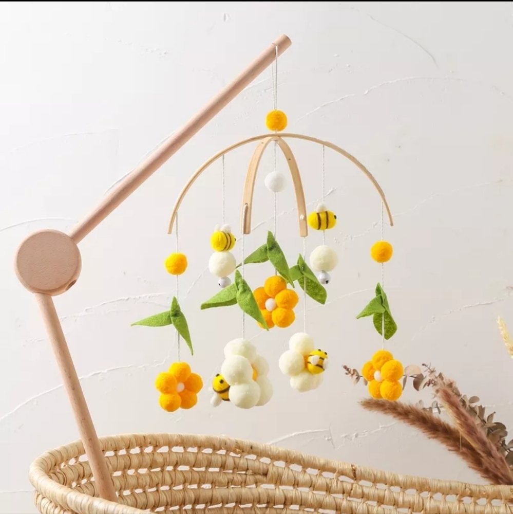 Bumblebee & Flowers Baby Mobile